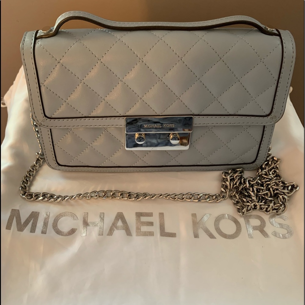 Michael Kors leather quilted Clutch & Chain Bag